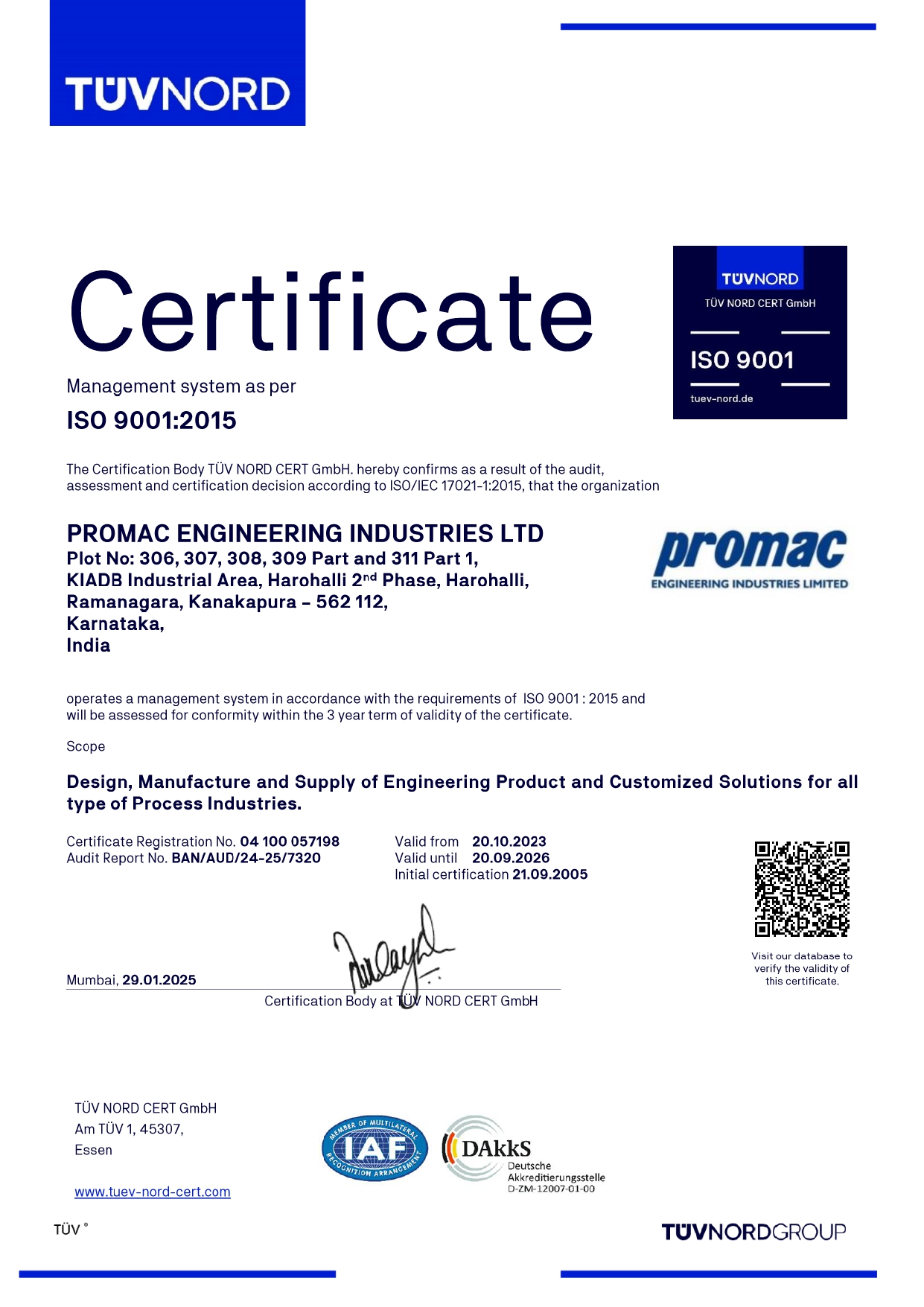 ISO 9001:2015 Certificate