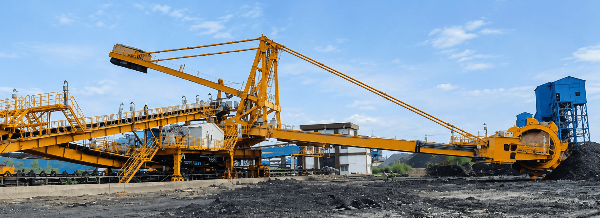 Industrial conveyor system at a quarry site